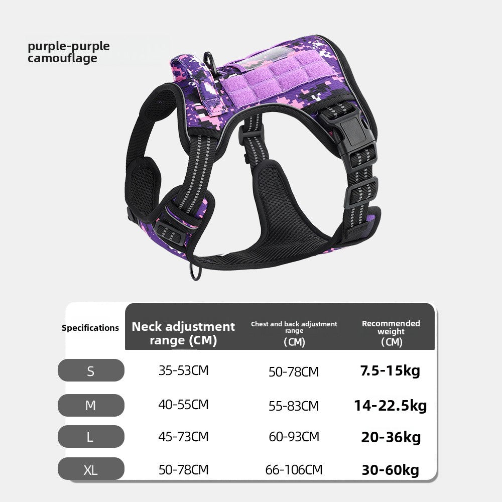 Nylon tactical dog harness with lead, 4 sizes available