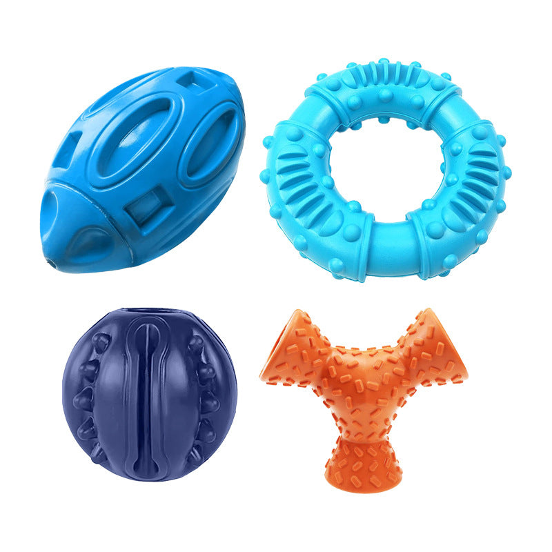 Squeaky rugby ball rubber dog toy - photo 3