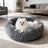 Soft round plush winter pet bed for cats, photo 4 of 47