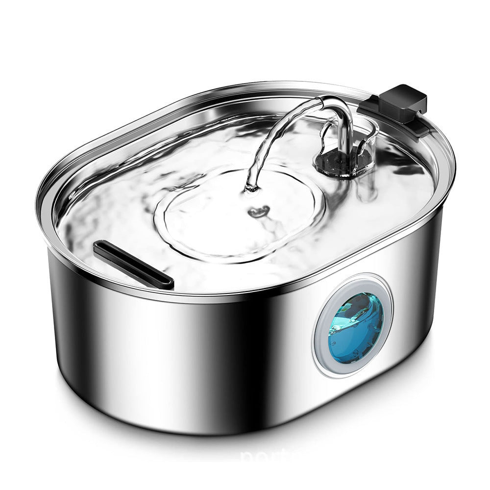 3.2L Stainless Steel Pet Water Fountain with Silent Pump and 3-Stage Filtration