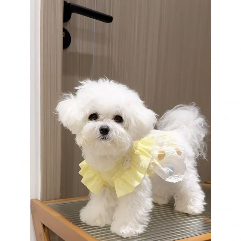 Yellow coral fleece princess dress for dogs and cats, in Yellow, image 1