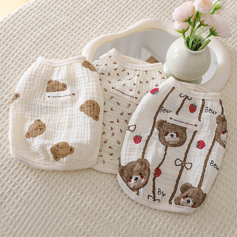 Cotton summer dog vest and strap top, available in 12 styles, image 3