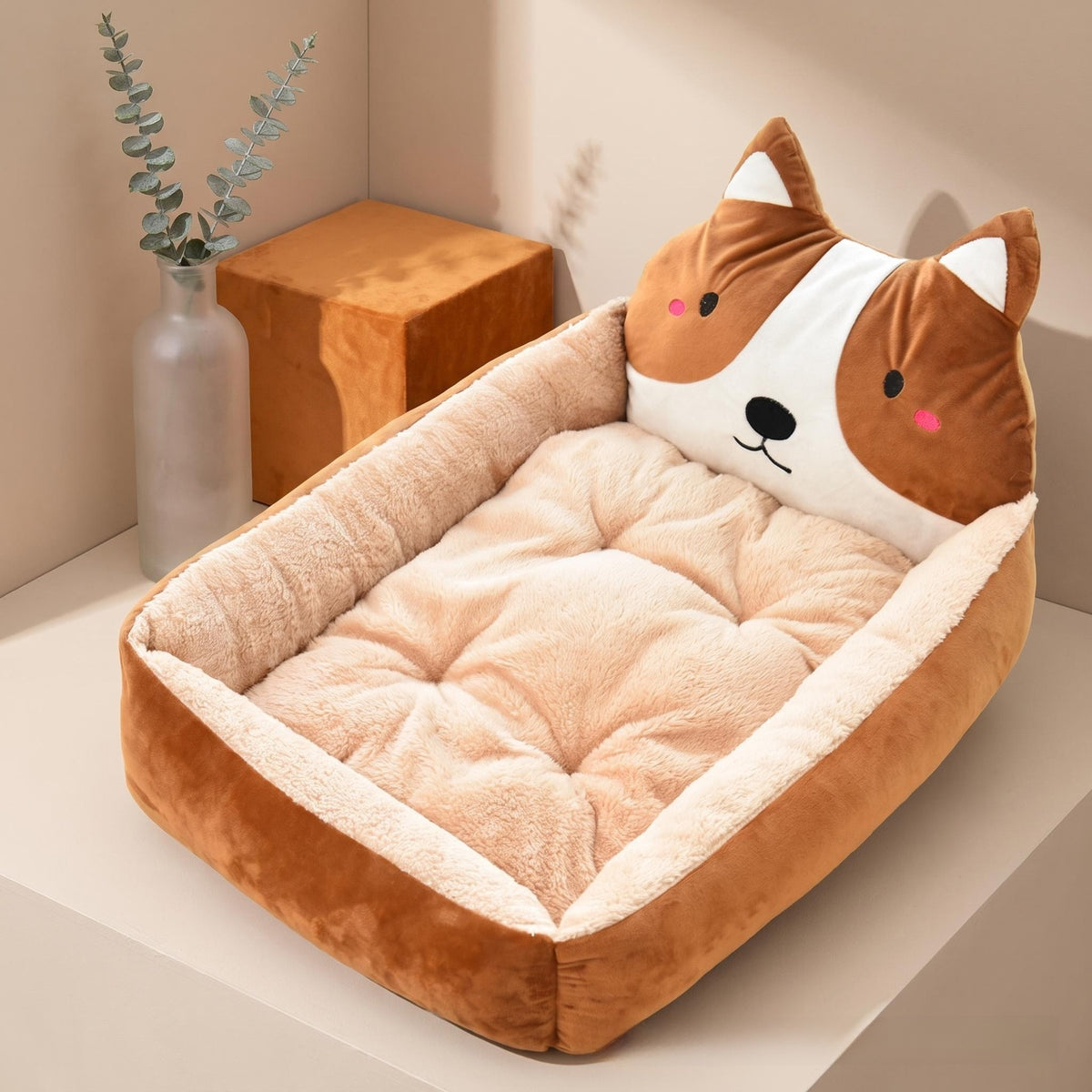 Cartoon Animal Pet Nest Bed, Soft Padded Mat for Cats and Dogs
