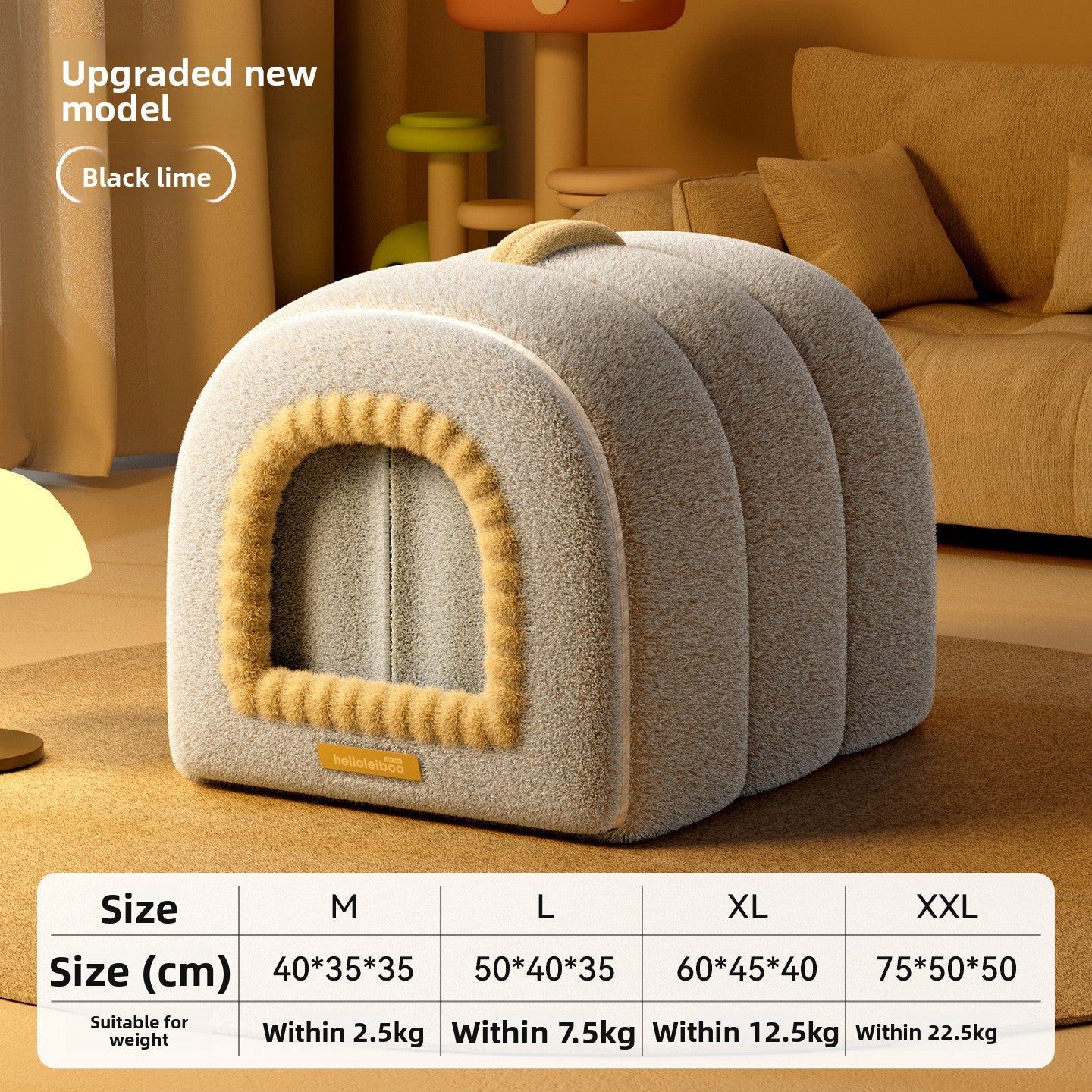 Enclosed pet bed with door curtain and removable pad for cats, photo 23