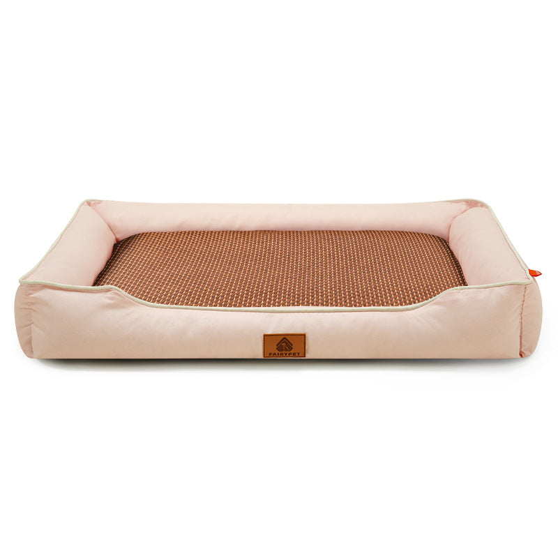 Tear-resistant Oxford dog bed with removable cover, alternative angle view