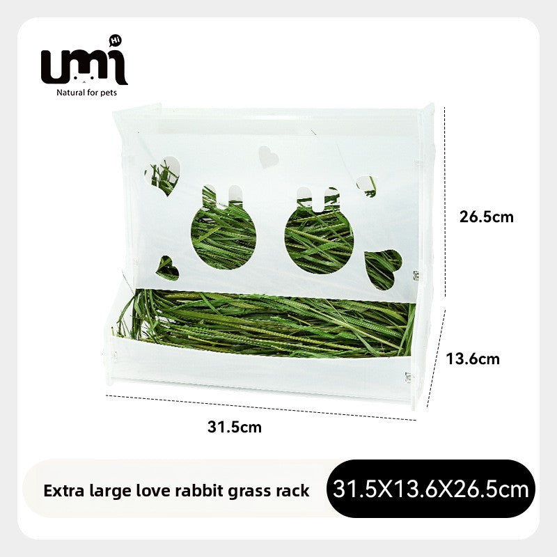 Extra large rabbit litter box with hay rack, second detail photo