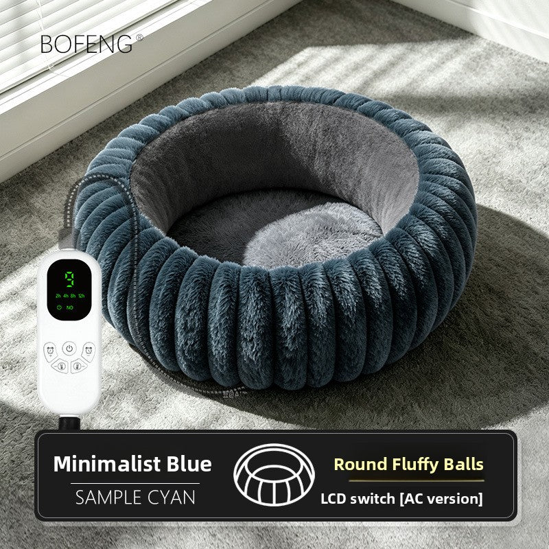USB heated pet bed with removable grey cover for cats and dogs, view 56
