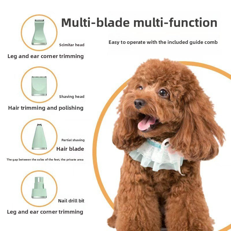 4-in-1 Rechargeable Pet Clipper and Paw Trimmer with Charging Base