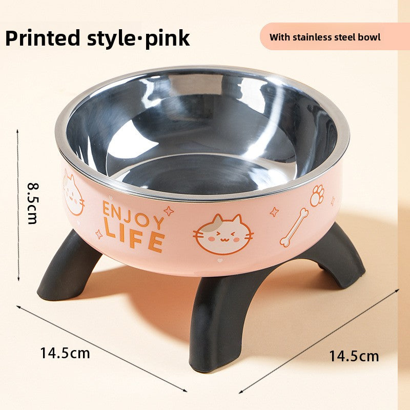 Elevated Pet Food Bowl with Stainless Steel Insert