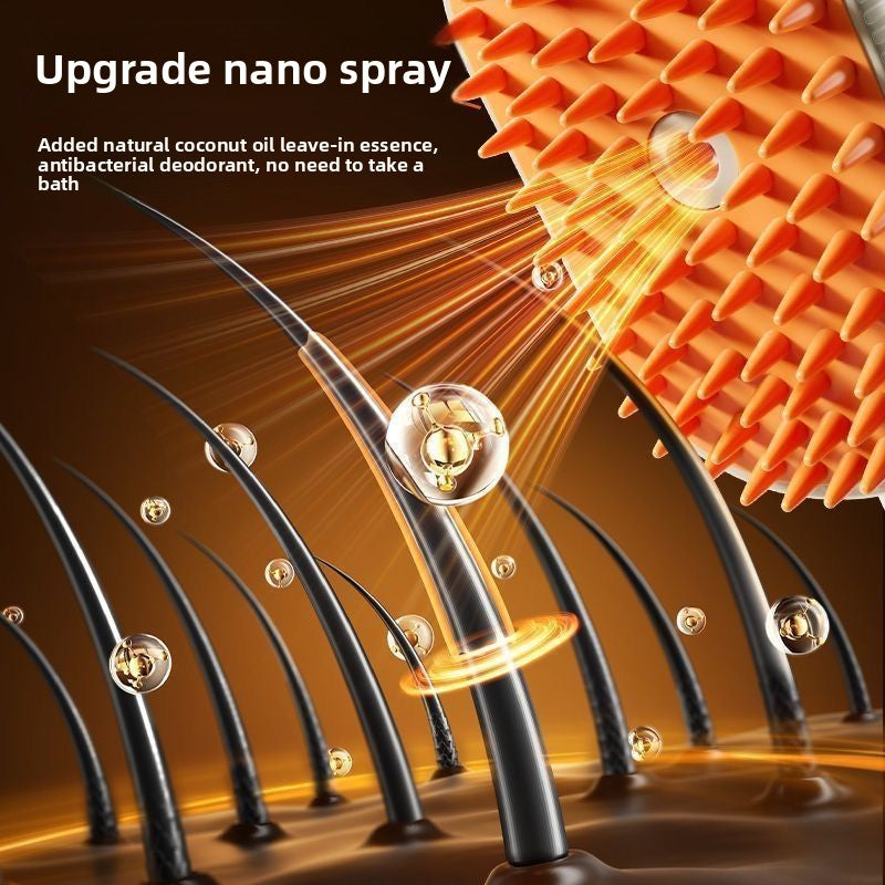 Electric Mist Spray Comb, Steam Detangling Anti-Flyaway Brush