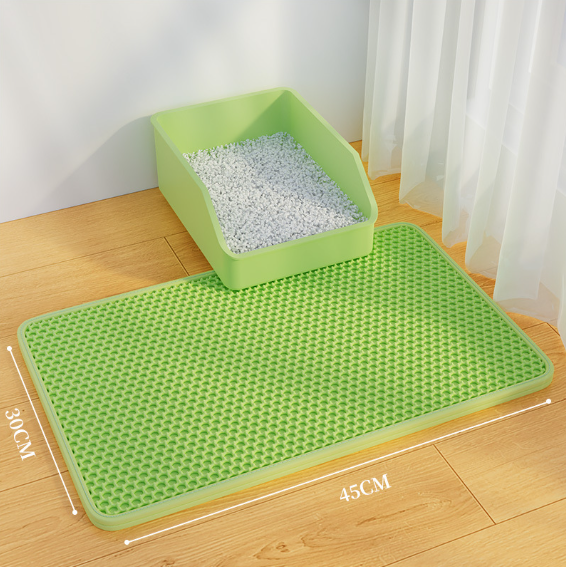 Leak-Proof Double Layer EVA Cat Litter Mat, Anti-Splash
