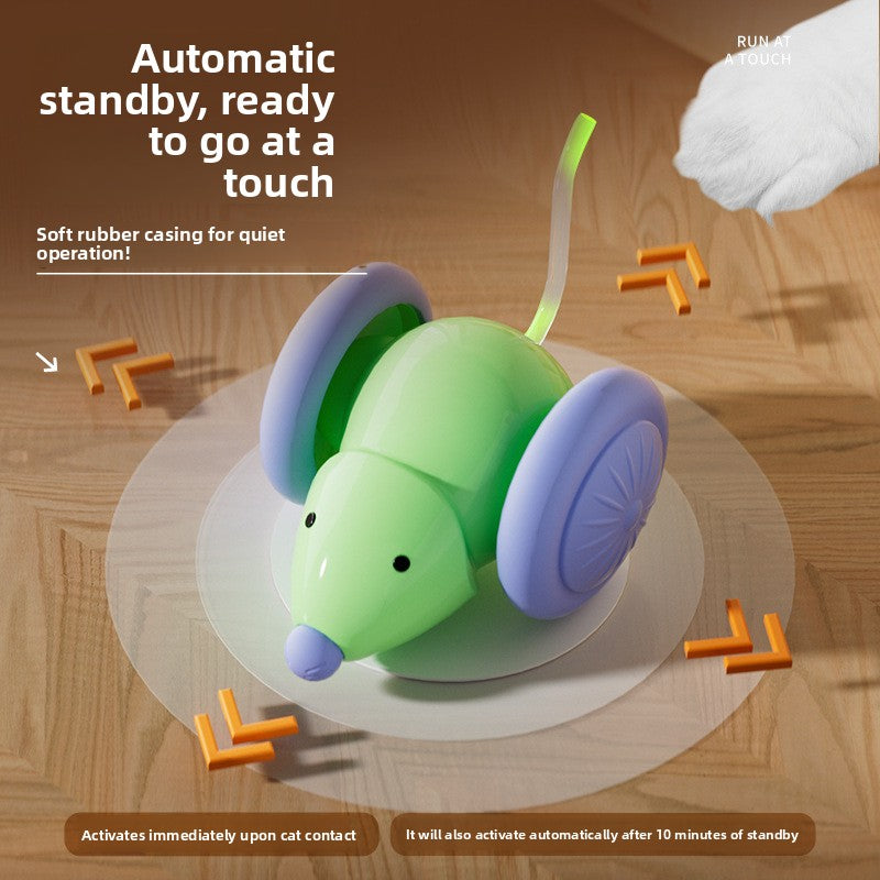 Interactive electric cat toy with motion sensor for indoor cats, view 1