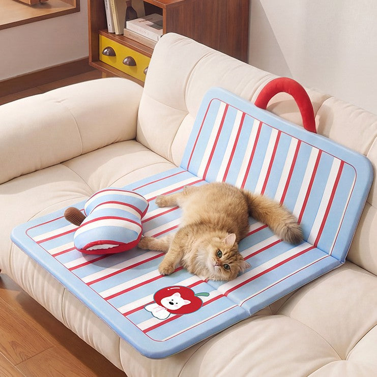 Waterproof double-sided dog print cooling mat for pets, main product photo