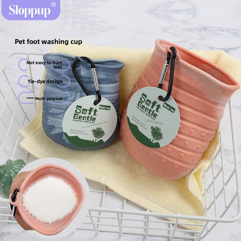 Handheld Silicone Dog Paw Cleaner with Soft Bristles