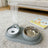 Cat Face Dual Pet Bowl, Stainless Steel or Ceramic
