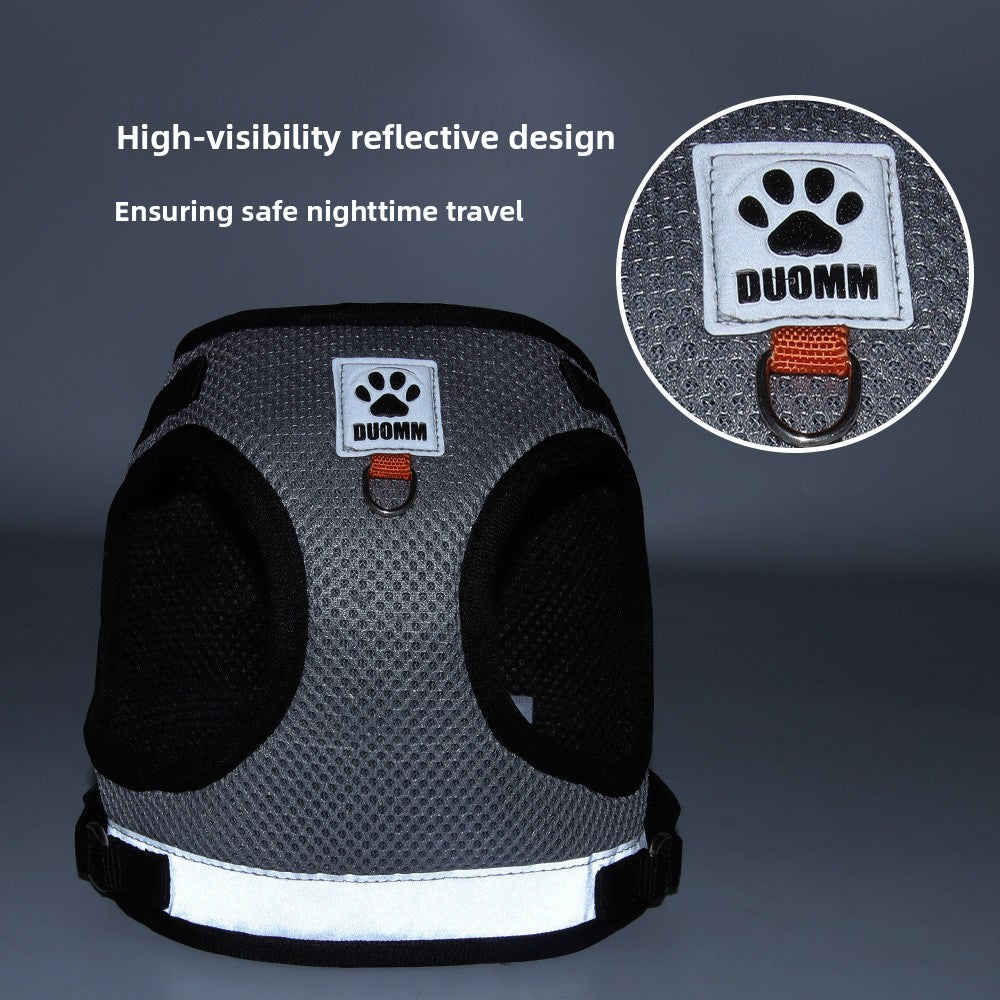 Breathable mesh pet harness and lead set, 5 sizes available