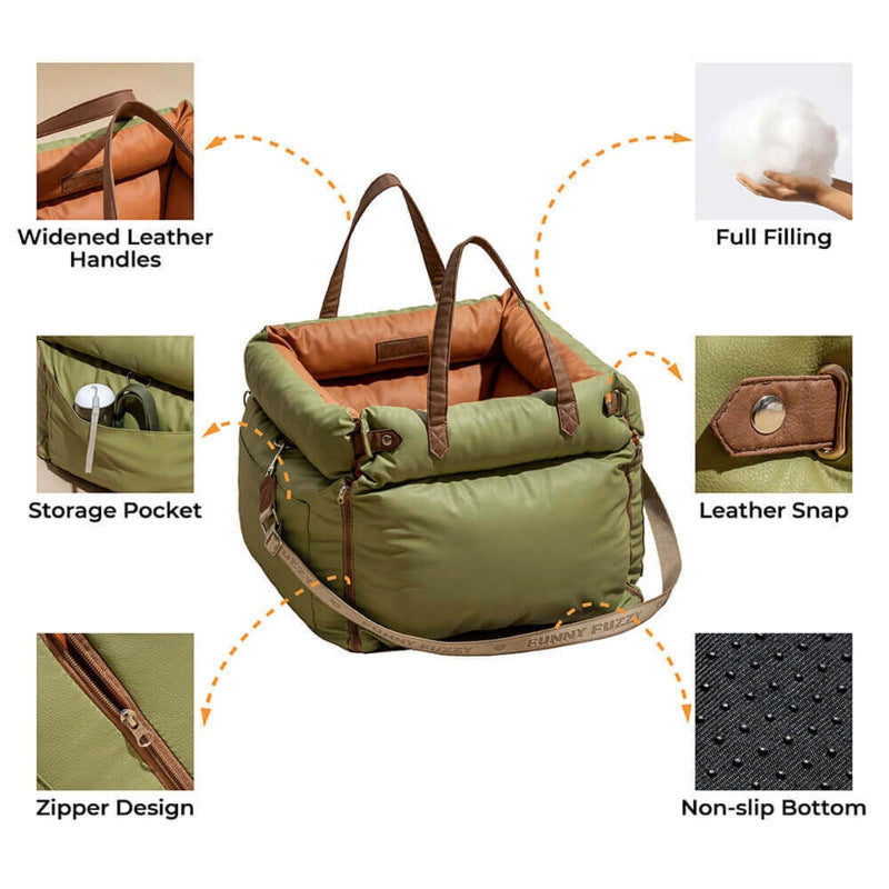 Dog Leather Portable Bag