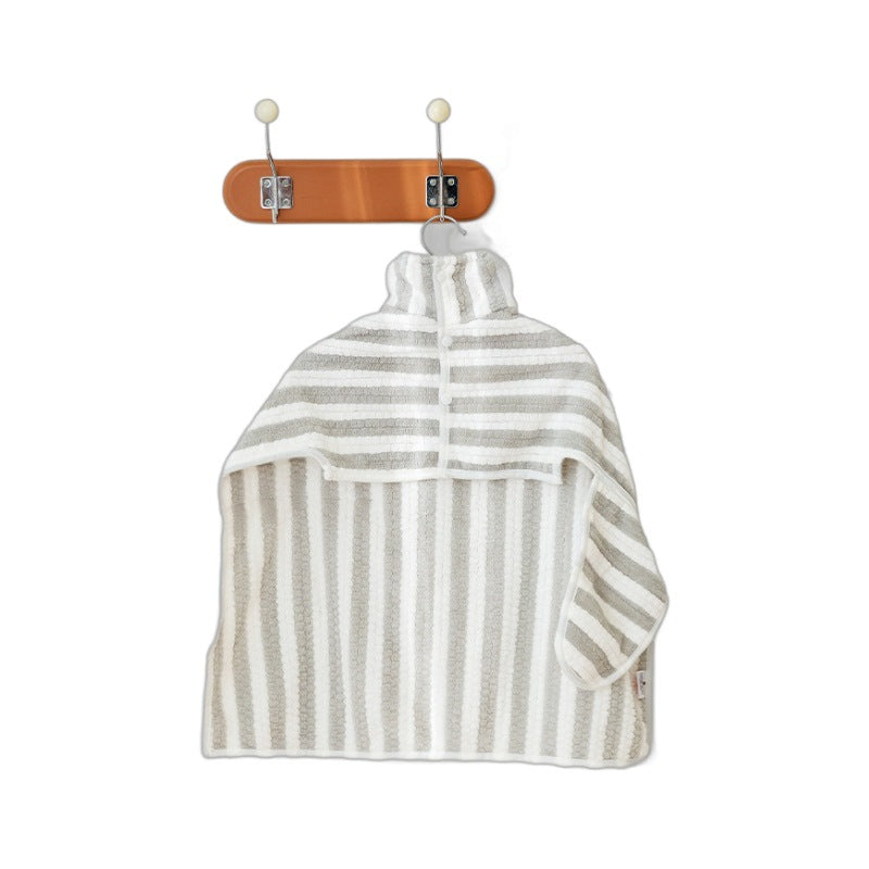 Thick quick-drying dog bathrobe in Plain Grey Bathrobe, showing size and shape