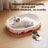 Round corrugated cat scratcher bed lounger with printed design, view 2 of 16