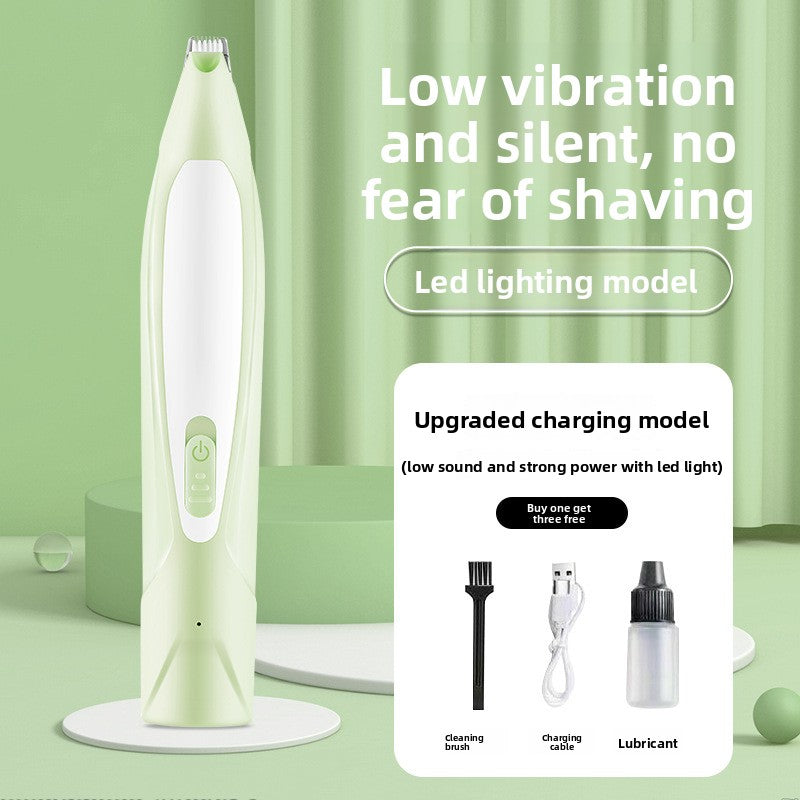 Silent LED Pet Hair Trimmer with Safety Guard for Dogs and Cats