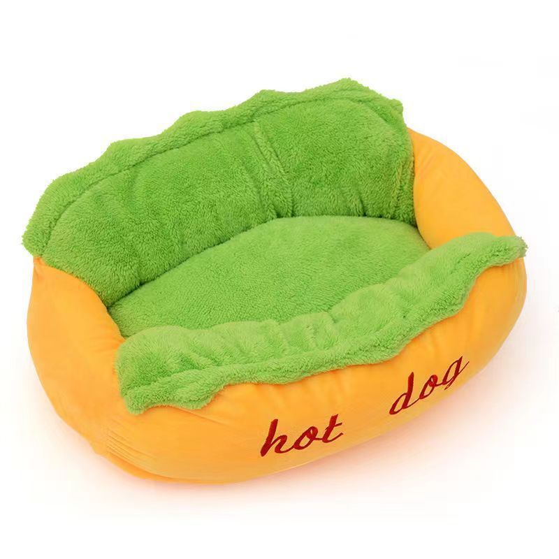 Hot dog shaped pet bed for cats and small dogs, view 5