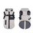 Stand collar padded dog winter coat in Taro Purple, front view
