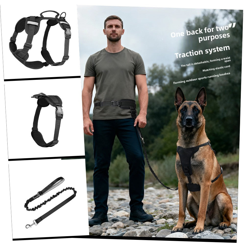 Escape-resistant reflective harness for larger dogs, ideal for everyday use