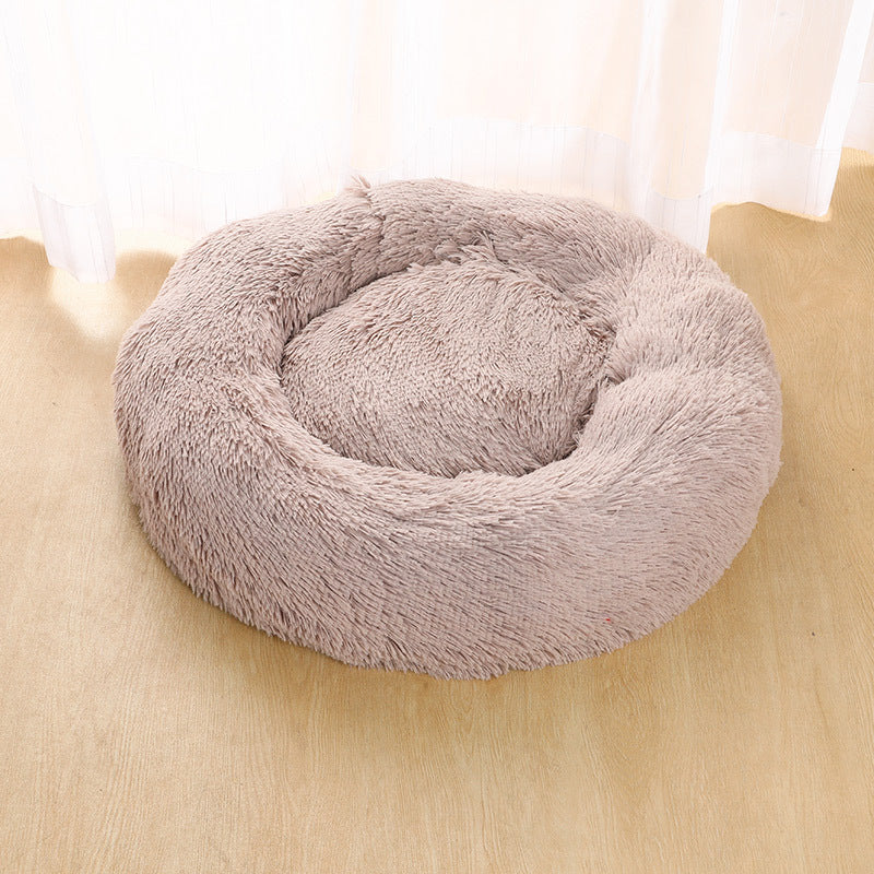 Tie Dye Round Plush Pet Bed for Cats and Small Dogs