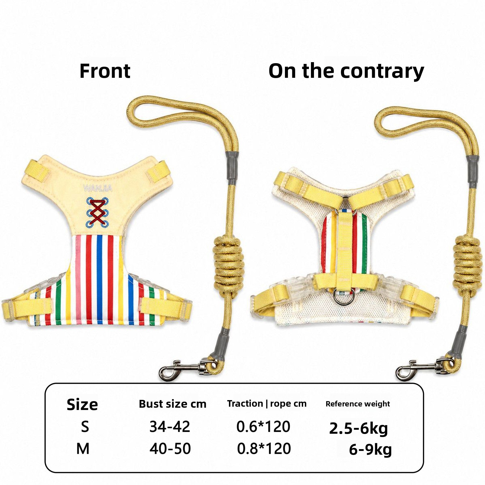 Breathable mesh small dog harness and lead set, 2 sizes available