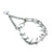 Detachable metal chain dog collar, front view