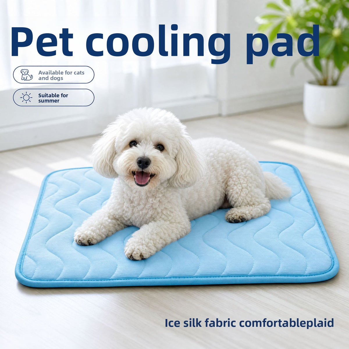 Ice silk pet cooling mat, main product photo