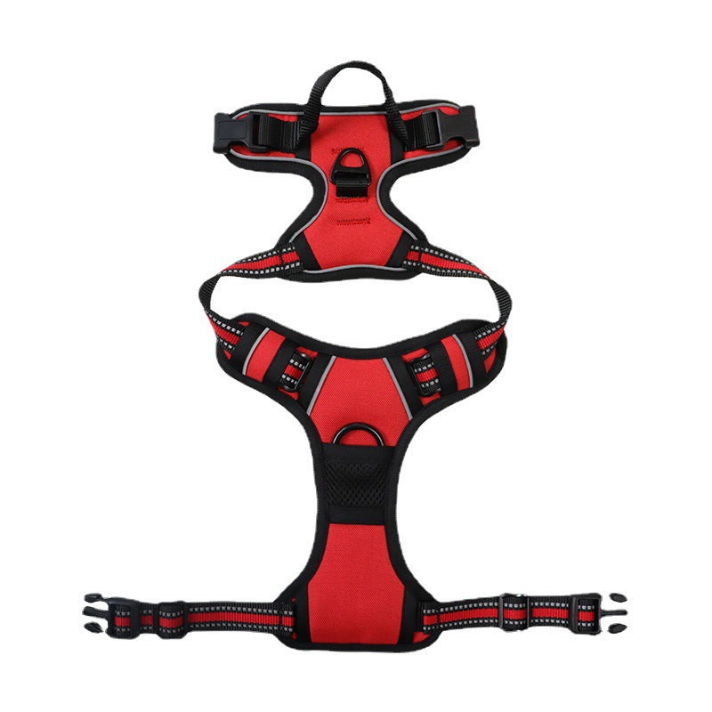 Type C rechargeable LED fibre optic dog harness glowing red