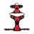 Type C rechargeable LED fibre optic dog harness glowing red