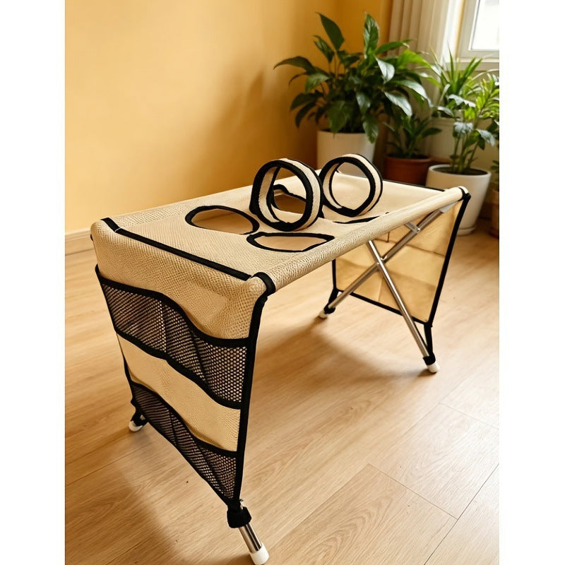 Foldable pet grooming and bathing table with safety straps for dogs