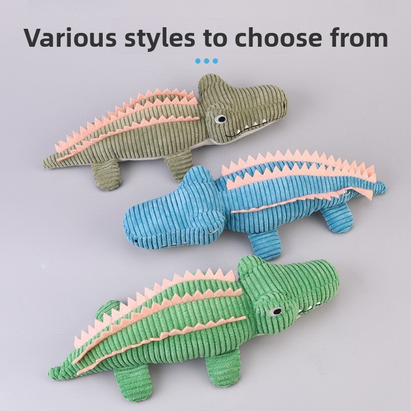 Plush crocodile squeaker toy for dogs and cats - photo 4