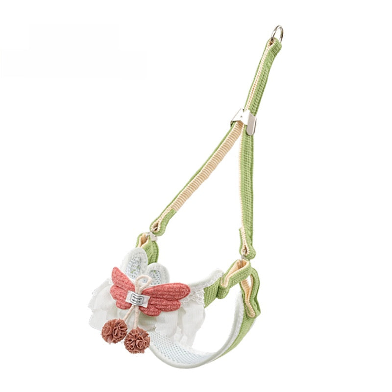 Small pet vest harnesses and leads in five floral styles