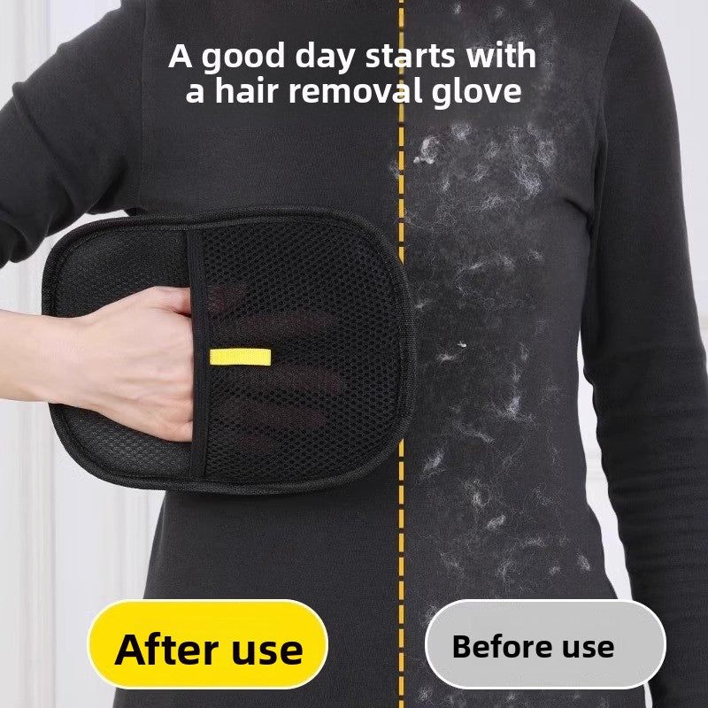 Static pet hair removal glove for sofas and clothes in Five-Finger Glove, side view