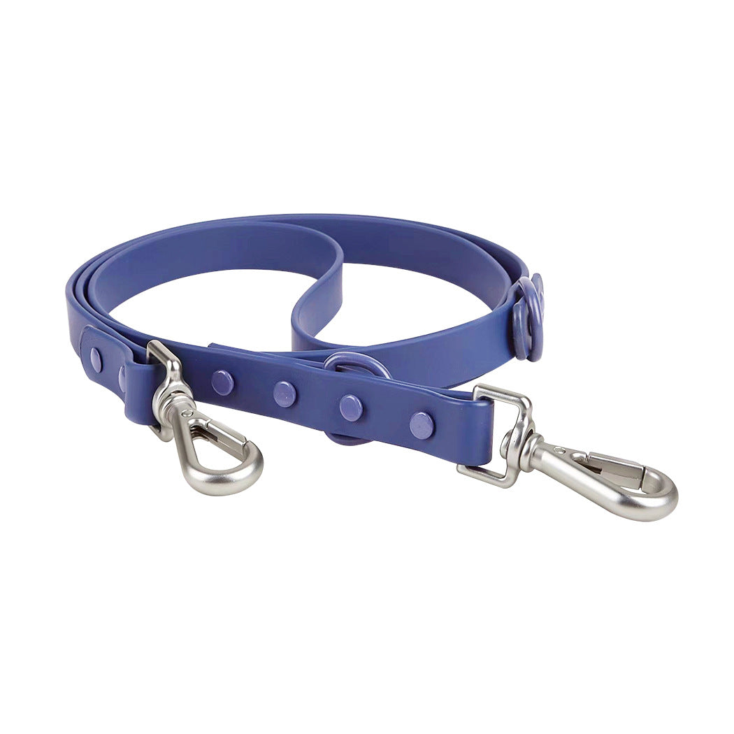 Reflective PVC vest harness for small and medium dogs on a wet walk