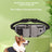 Grey dog training treat waist pack with pockets and reflective strips, view 1