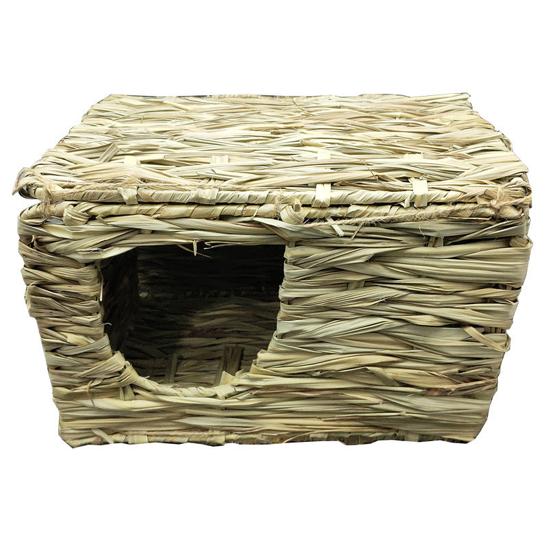 Foldable woven grass hideout house for hamsters and rabbits, view 5
