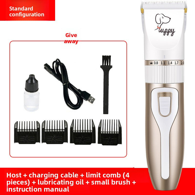 USB Rechargeable Pet Hair Clipper with Ceramic Blade and 4 Combs