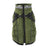 Fleece lined waterproof dog coat with reflective straps in Green, in use with a pet