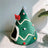 Red Christmas cat bed with bow and tree print, view 7