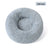 Plush round padded dog and cat bed in Light Grey