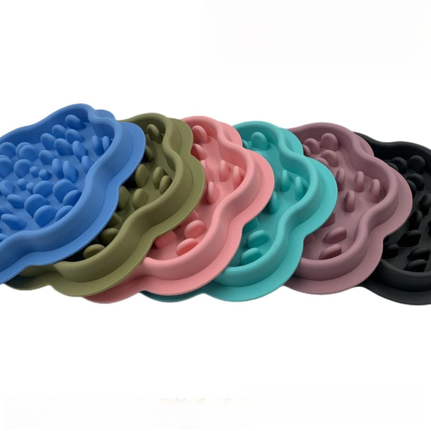 Non-Slip Silicone Slow Feeding Mat Bowl for Dogs and Cats in Square or Round Shape