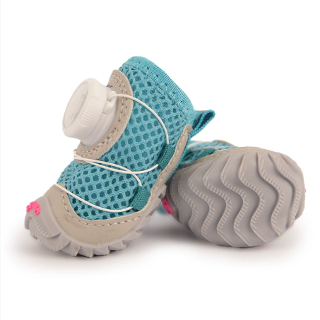 Soft sole small dog shoes with anti-slip Oxford base, close-up detail