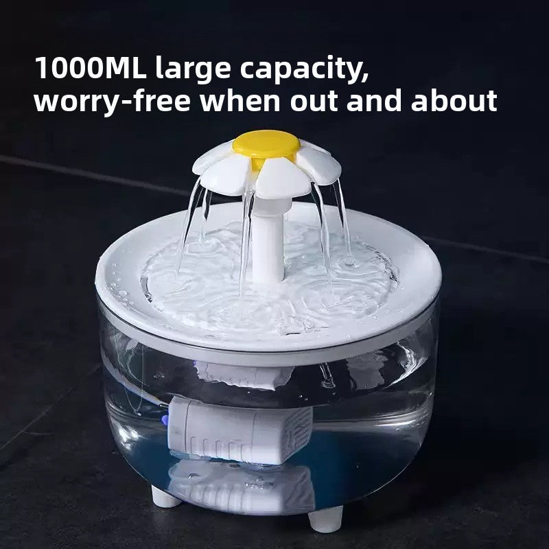 Large Capacity USB Pet Water Fountain with Quiet Pump and Multi-Stage Filter