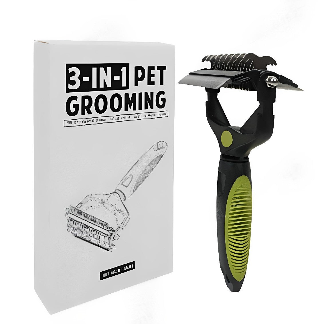 Gentle Undercoat and Flea Comb for Cats and Dogs, Rounded Tips