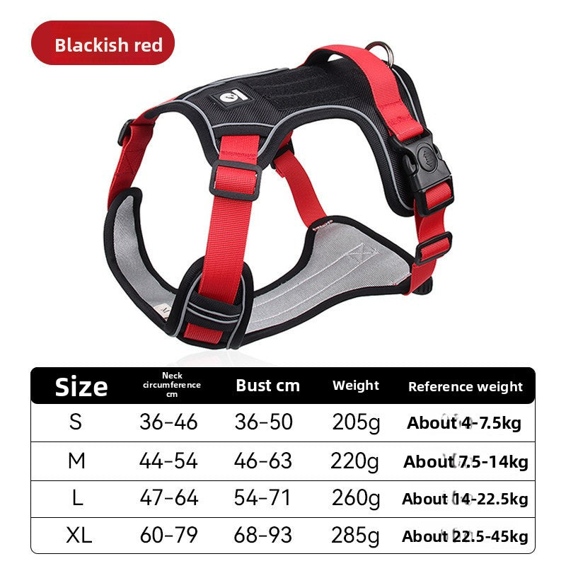 Padded mesh dog chest harness for medium and large dogs in grey, view 9