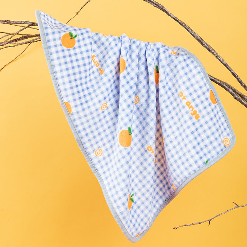Orange check flannel blanket for dogs and cats